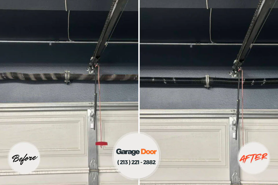 Before and after: garage door repair Macedonia, OH